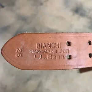 Ceinture Vintage L.L. Bean En Cuir - Taille 38 - 3.4 Cm - Perles & Clous - Années 80/90